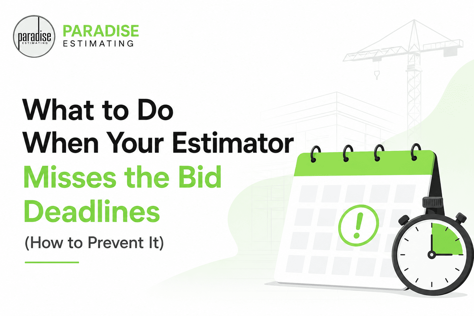 What to Do When Your Estimator Misses the Bid Deadlines (How to Prevent It)